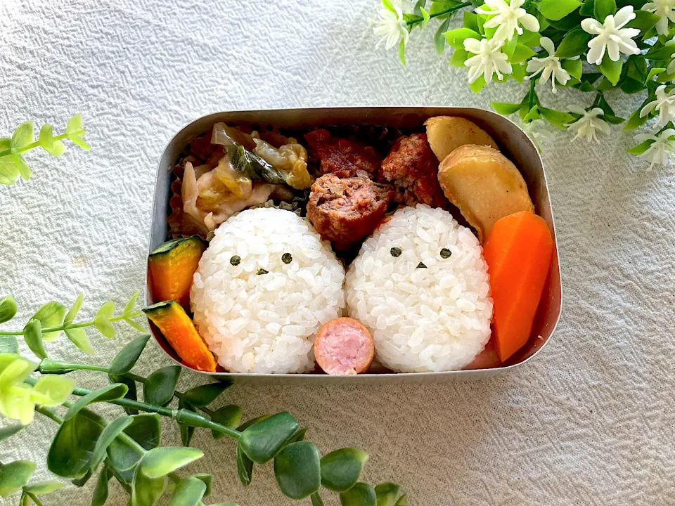 Snapdishの料理写真:＊べびたん幼稚園お弁当＊シマエナガ＊簡単可愛いお弁当＊|＊抹茶＊さん