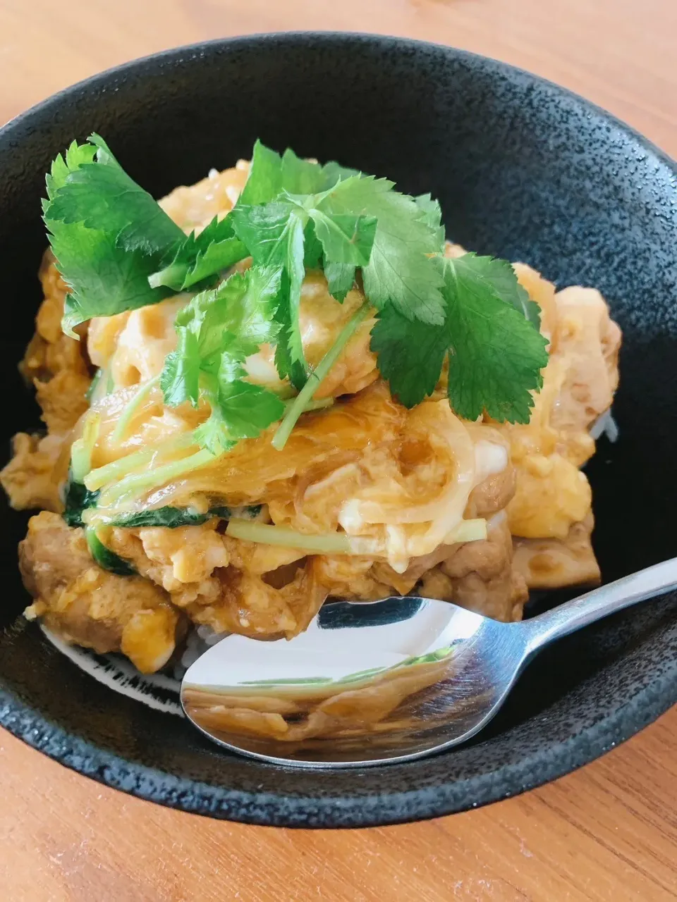 娘＆彼の料理☆2人で初！親子丼を作ったそうです😊卵のとじかたを娘から教えてもらった笑|kaoriさん