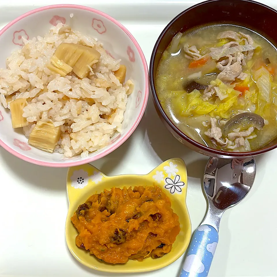 3歳児昼ご飯　#ホタテとエリンギの炊き込みご飯|Kahoさん