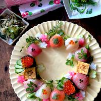 リース手毬ずし~with食卓を紡ぐおたより便