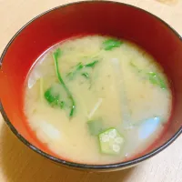 Snapdishの料理写真:大根オクラ水菜のお味噌汁|すしさん