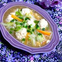 鶏団子と野菜のスープ風🍁