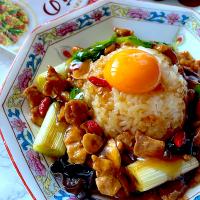 大豆ミートで黒酢あんかけごはん