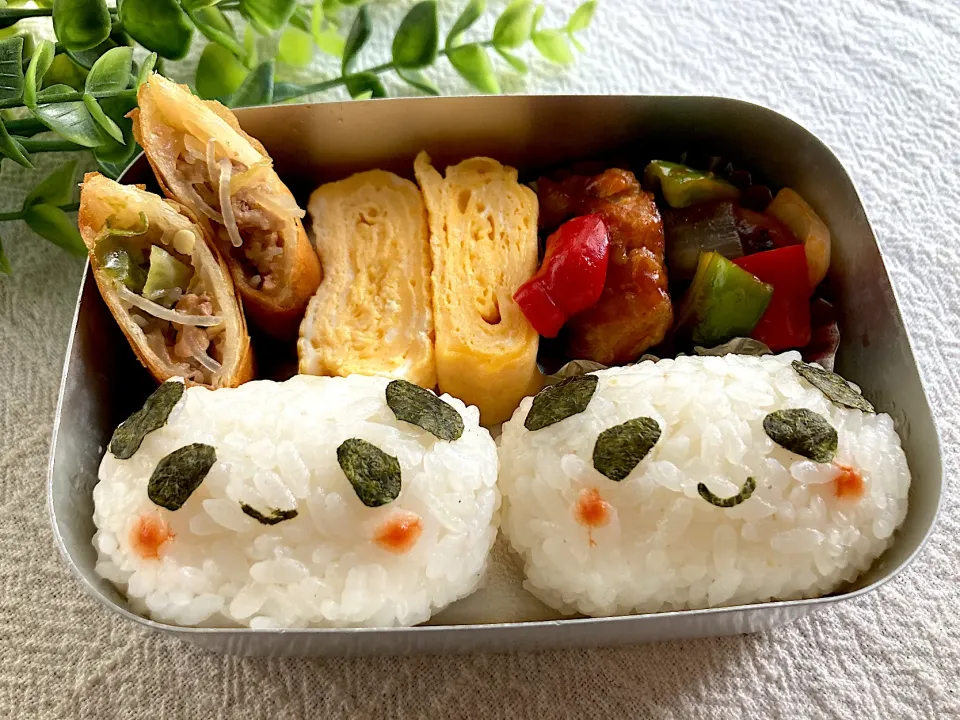 Snapdishの料理写真:＊べびたん幼稚園お弁当＊パンダさんの中華弁当🐼＊簡単可愛いお弁当＊|＊抹茶＊さん