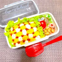 Snapdishの料理写真:LJK弁当🍱〜オムライス・煮豆・こんにゃくポン酢煮・ソーセージ|華恋さん