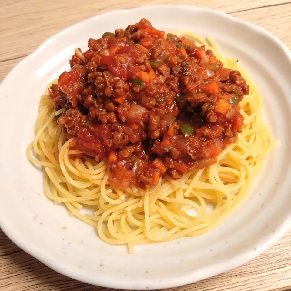 野菜と大豆ミートだけ！ミートソーススパゲティ|なおさん