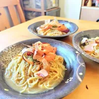 Snapdishの料理写真:ツナの和風パスタ🐟️食べるおだしのせ|みりん。さん