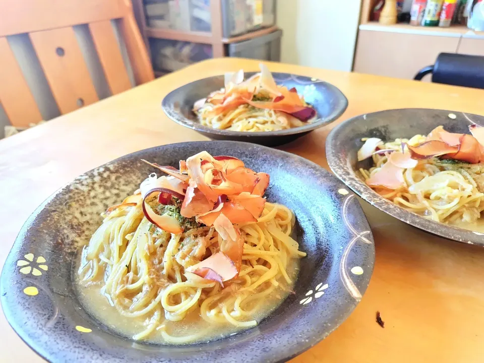 ツナの和風パスタ🐟️食べるおだしのせ|みりん。さん