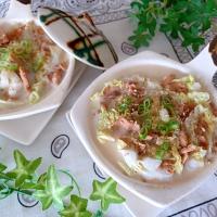 大豆のお肉と白菜で豆乳ミルフィーユ鍋
