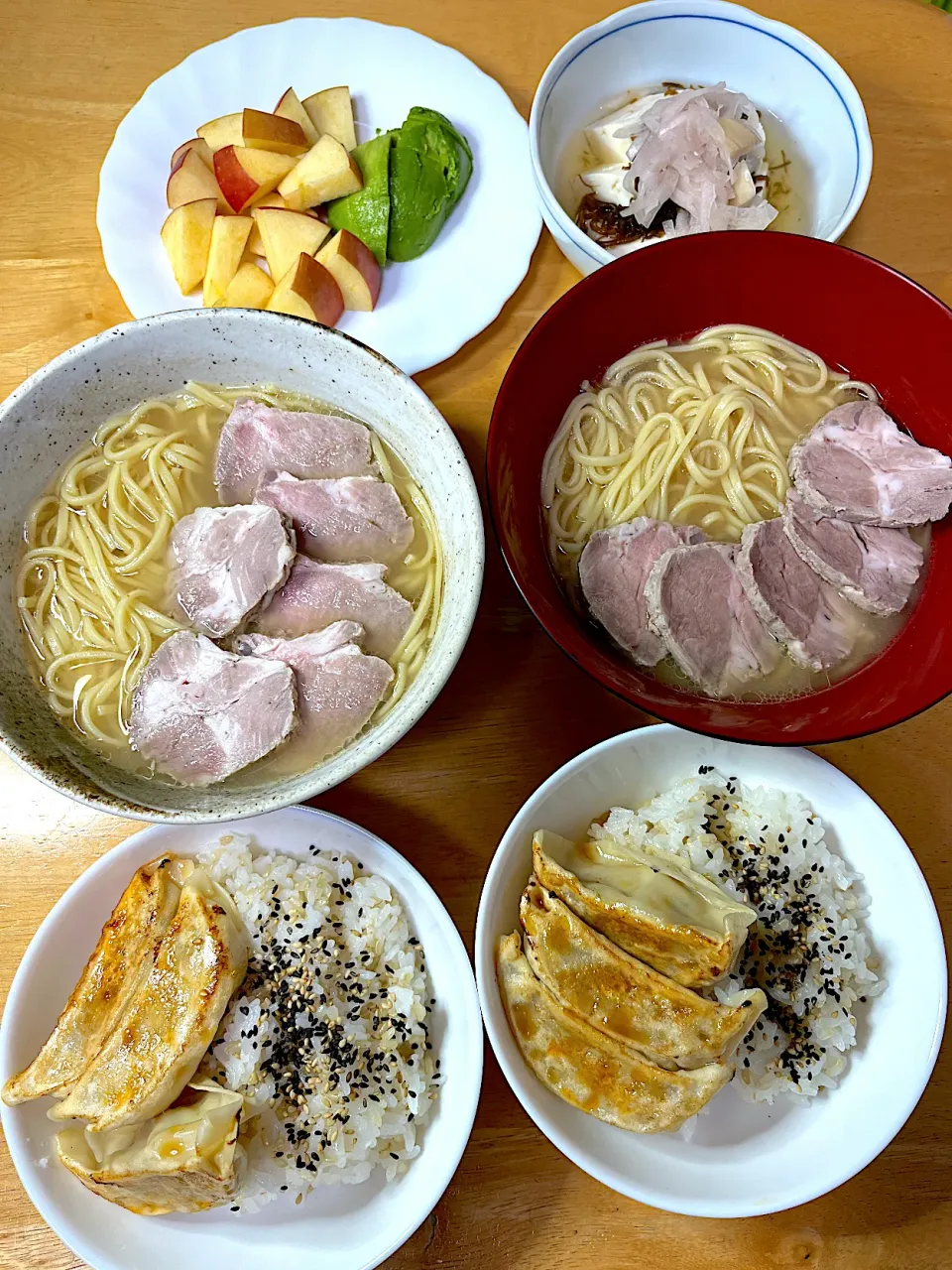 沖縄そば＆餃子ライス🥟|Makokoさん