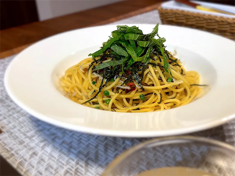 和風パスタ　信州野沢菜漬&にんにく醤油アレンジ|moogさん