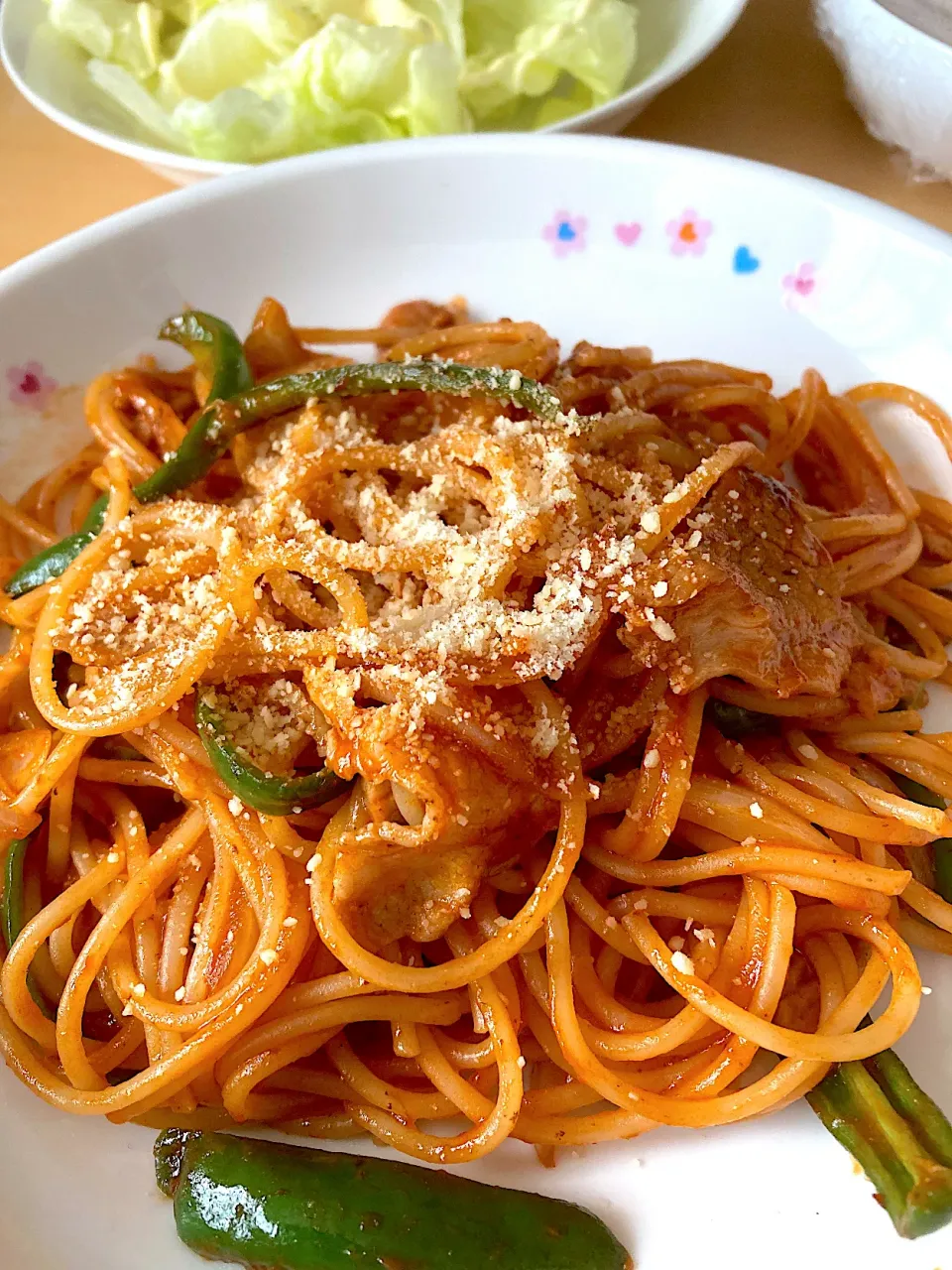 在宅勤務中の男飯(ナポリタン)|おおもりの星さん