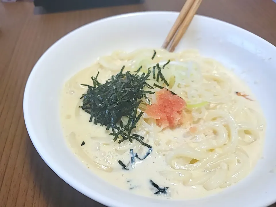 明太クリームうどん|つばくろさん