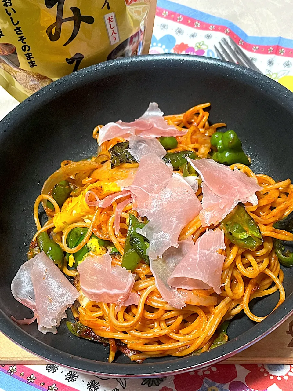 粒みそスパゲッティナポリタン❤️|chokoさん