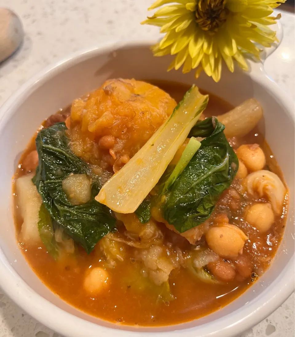 Beef Pochero soup  - beef, cabbage, plantains, green beans, pechay, pork n beans, tomato sauce, sweet potatoes|🌺IAnneさん