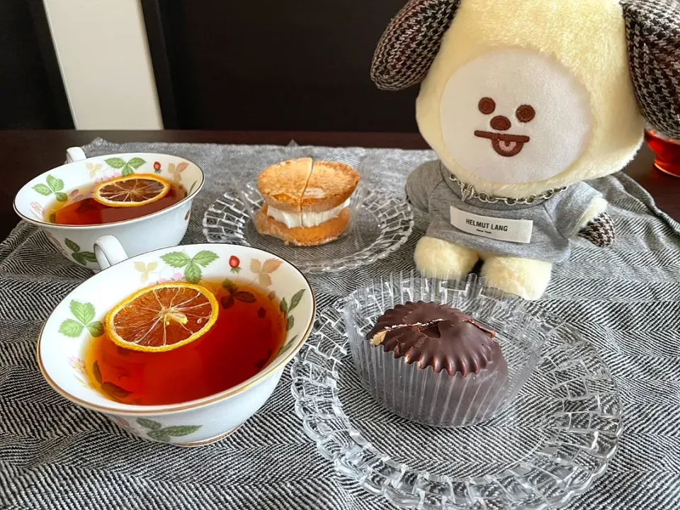 お菓子PM
ビスキュイサンドミルククリーム&ショコラキャラメルクッキー　瀬戸内レモンティー|emiさん