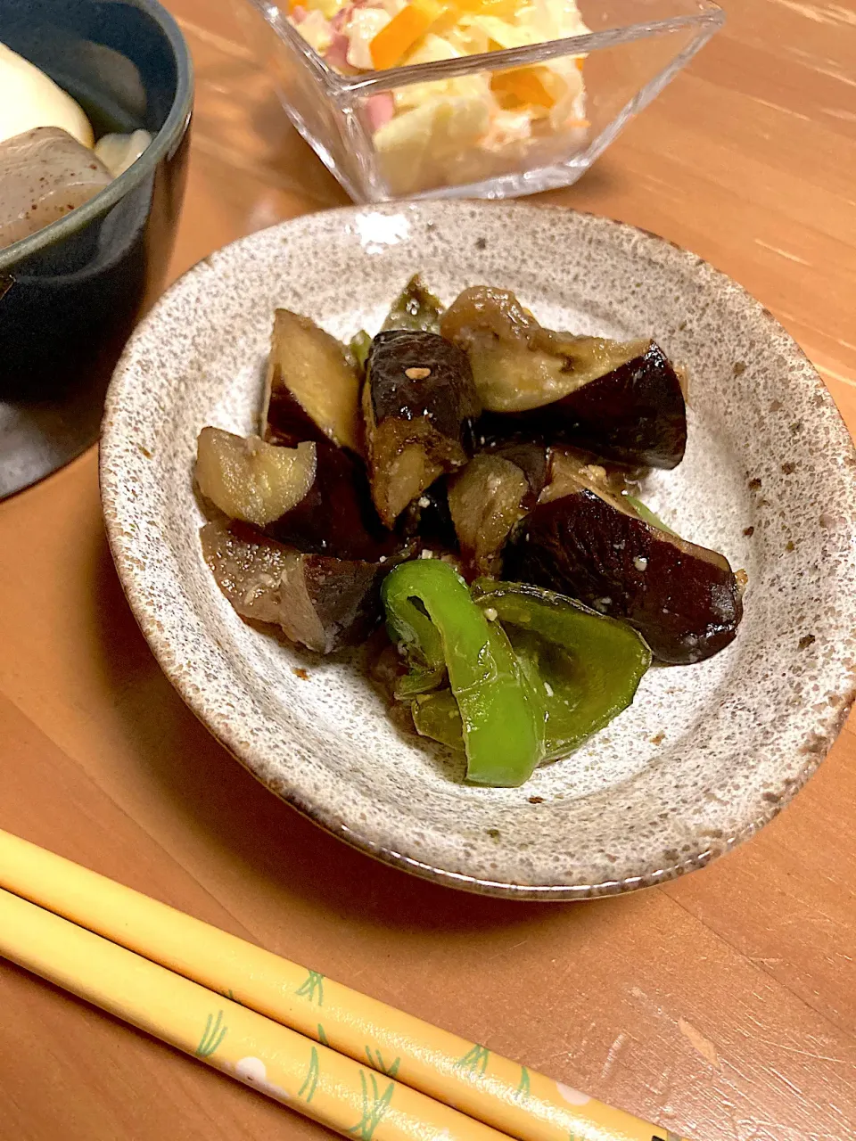 ピーマンと茄子の味噌炒め|くぽさん