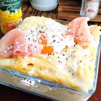 カルボナーラ風パスタグラタン