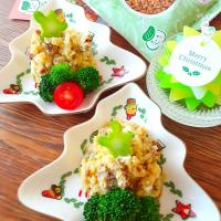 クリスマスにも大豆ミート✨🎄✨
カレー味のさつま芋のポテサラです♪
