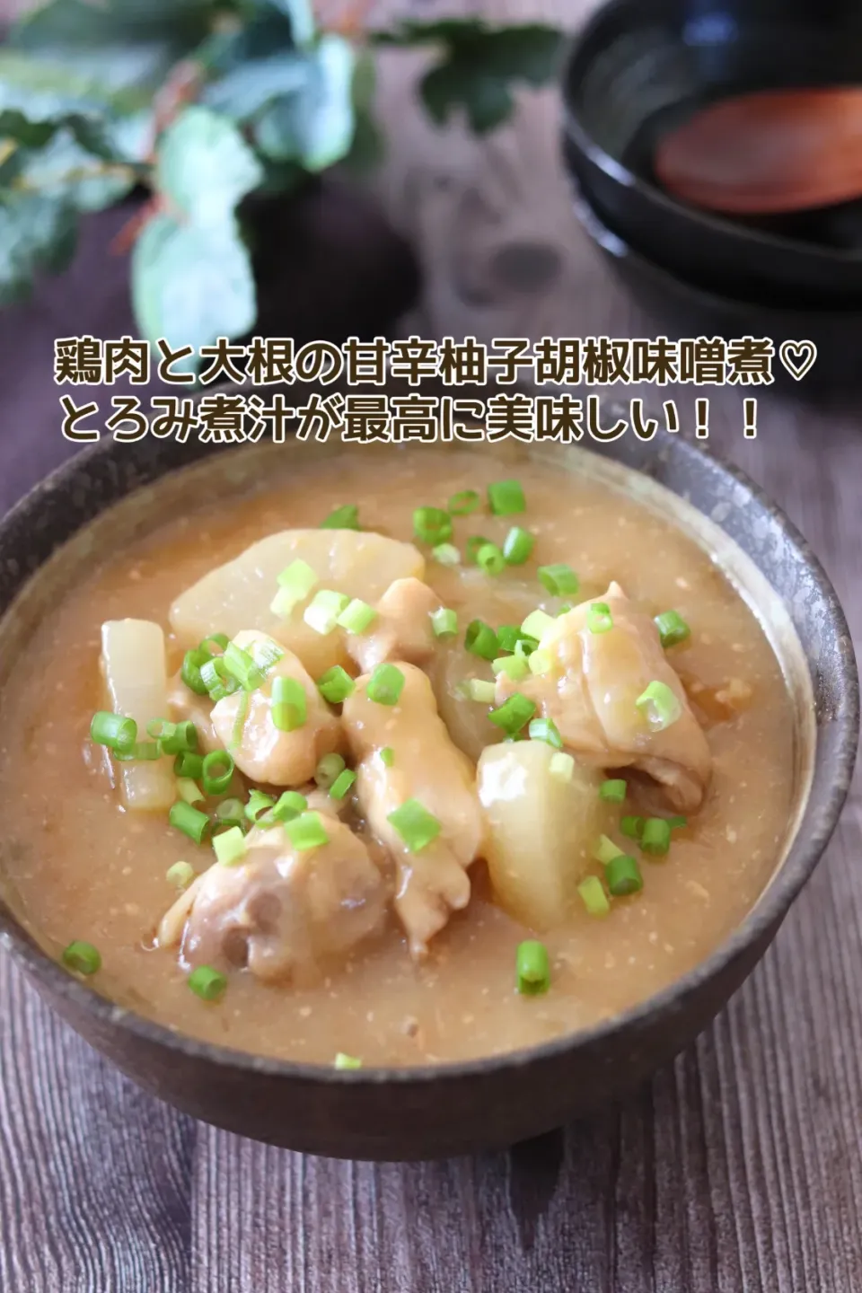 Snapdishの料理写真:🆔472921                                                                #鶏肉と大根の甘辛柚子胡椒味噌煮 💕|ともきーた (伊藤 智子)さん