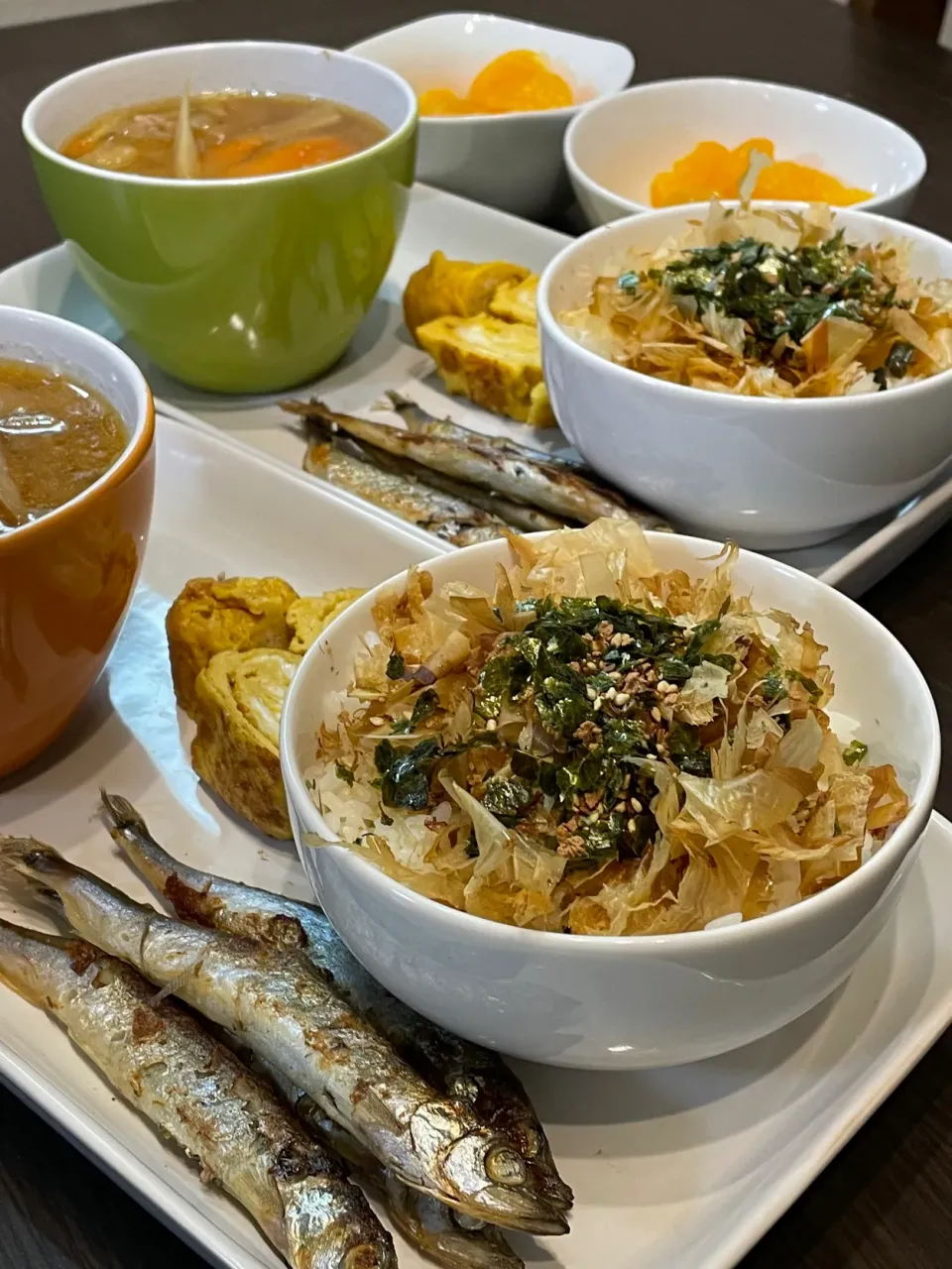 海苔かつおごはん🍚と色々…|うららさん