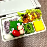 Snapdishの料理写真:最後のLJK弁当🍱〜塩麹鳥唐揚げ・玉子焼き・ほうれん草お浸し・カニカマチーズくるくる|華恋さん