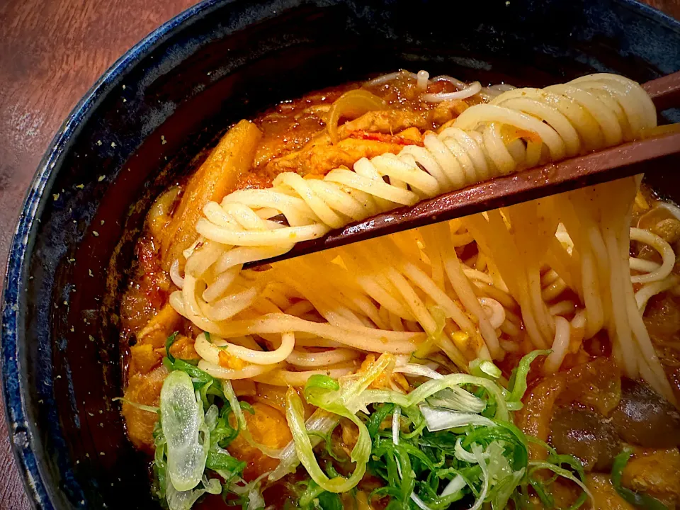 鶏ときのこのスパイス出汁カレー温めん|半田手延べそうめんの店 阿波や壱兆さん