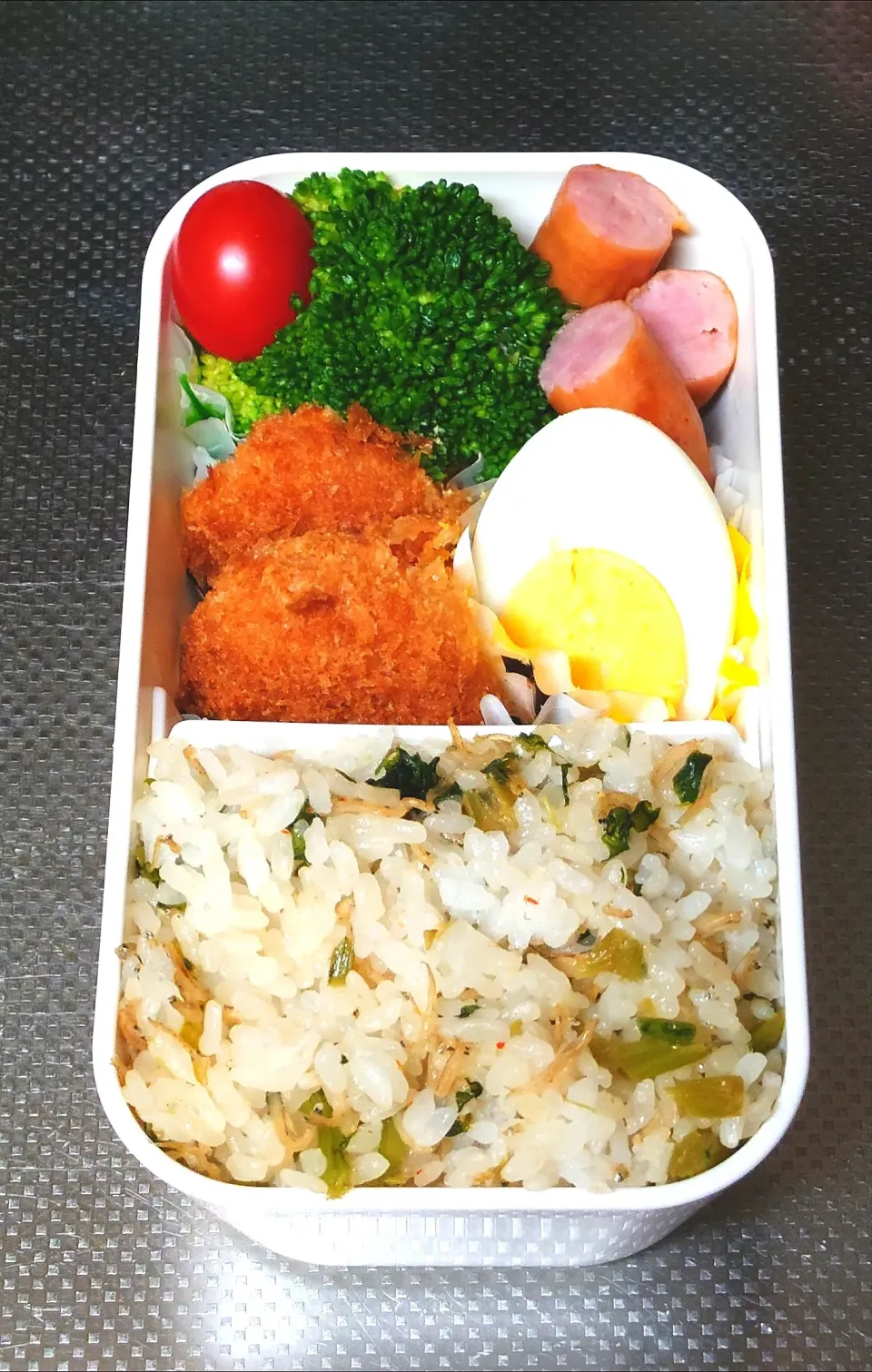 大根菜ジャコ御飯と海老クリームコロッケ弁当|黒川克博さん