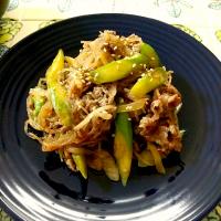 牛肉とアスパラの甘辛炒め