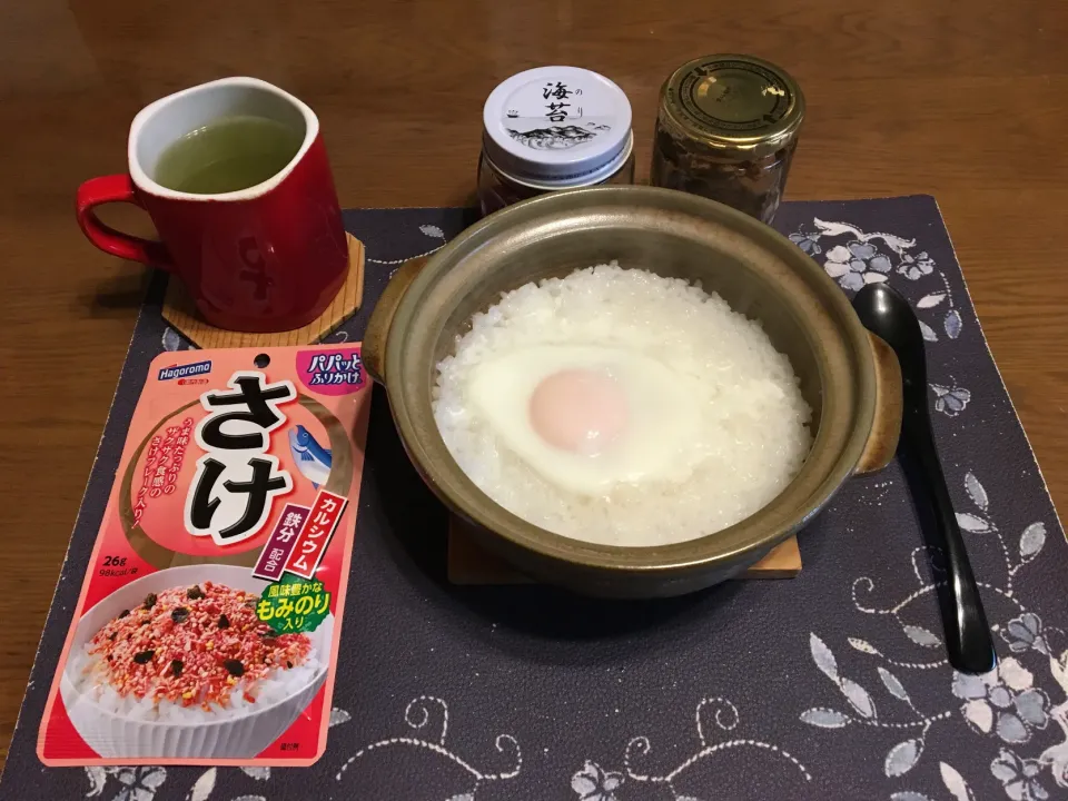 お粥、熱い日本茶(朝ご飯)|enarinさん