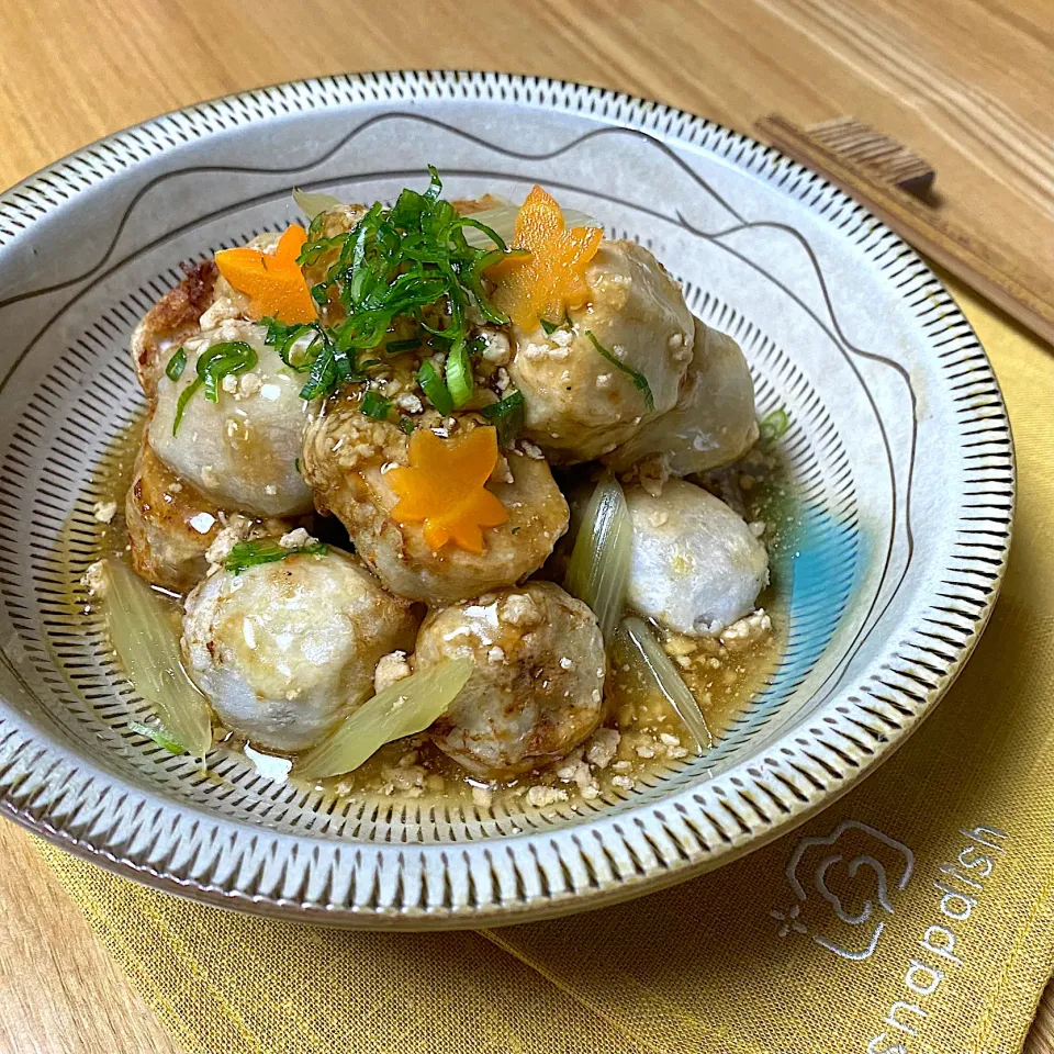 揚げ海老芋(京野菜)の煎り酒鶏そぼろあんかけ～(*´∇｀*)|sakurakoさん