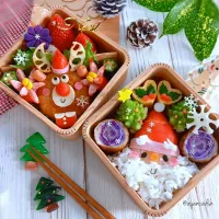 🎅モコモコお髭のサンタクロースおにぎりと
トナカイメンチカツのクリスマス弁当🎄