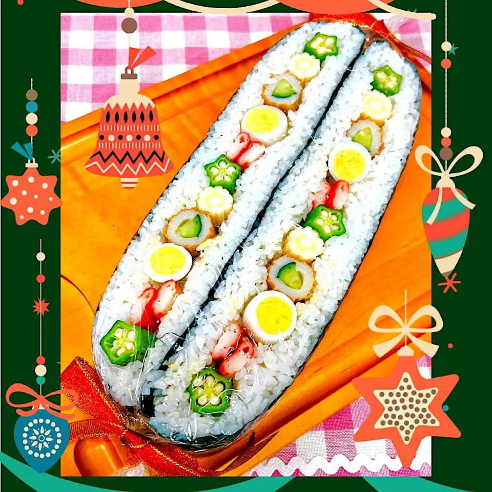 Snapdishの料理写真:クリスマスに！竹輪とおくらの★おにロング|まめもにおさん