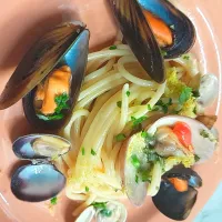 Snapdishの料理写真:vermicelli con vongole e cozze a limone.|Giovannina Napolitanoさん