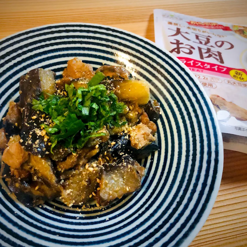 茄子と大豆のお肉の味噌炒め|ユミさん