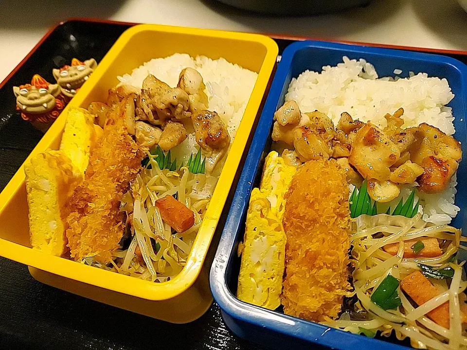 Snapdishの料理写真:夫弁当､息子弁当|みどりさん