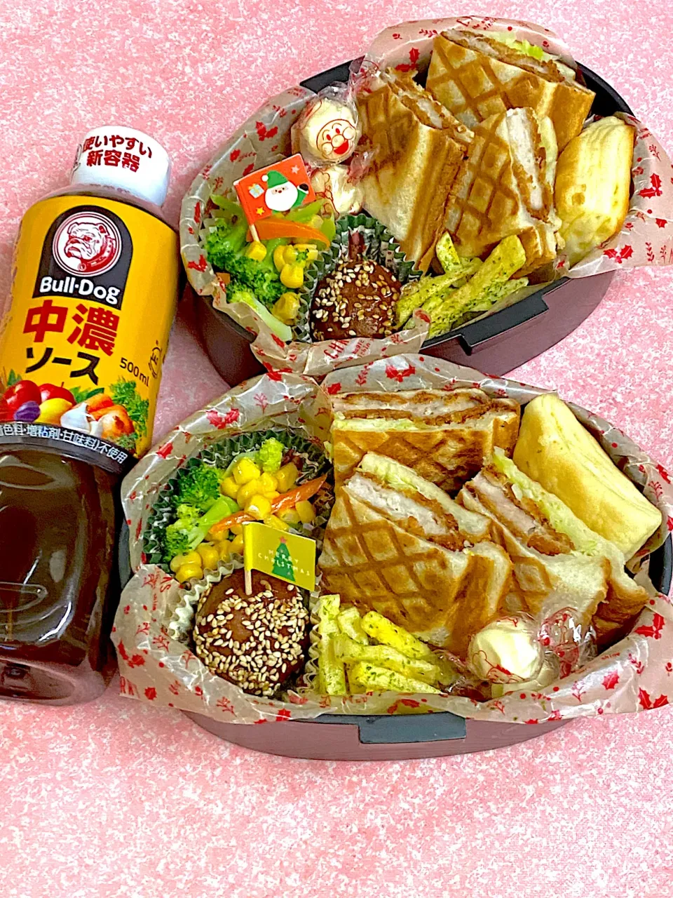 Snapdishの料理写真:ソースカツサンド弁当|Chiharϋnさん