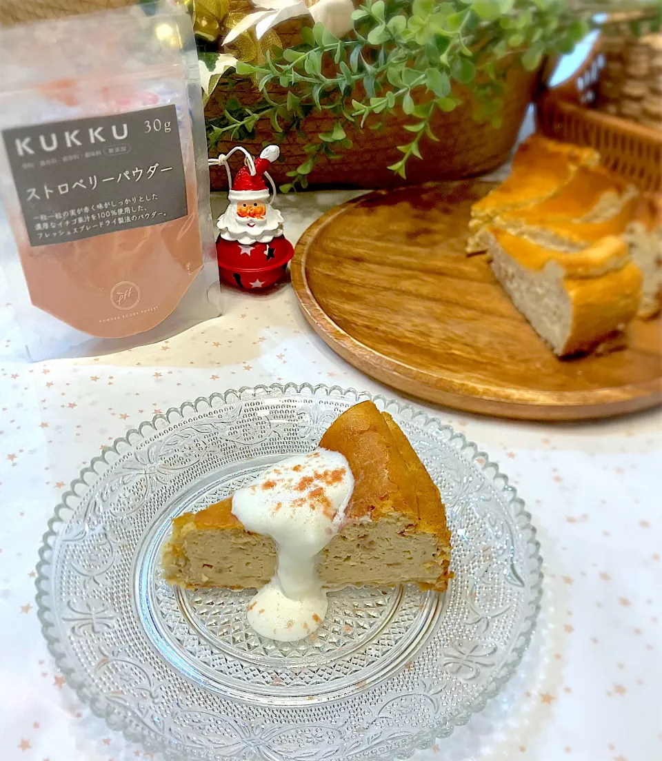 Snapdishの料理写真:ストロベリーパウダーでストロベリー🍓チーズケーキ|ちゃんまなさん