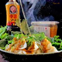 万能味ソースで水餃子スプラッシュ‼️