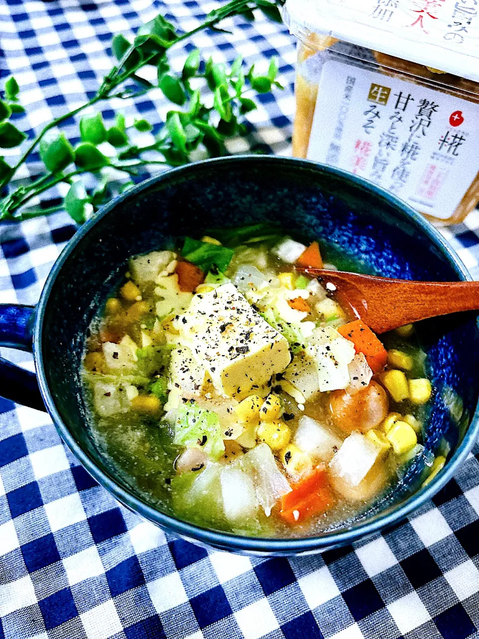 もりもり食べる具沢山味噌バターコーンスープ|オーロラさん