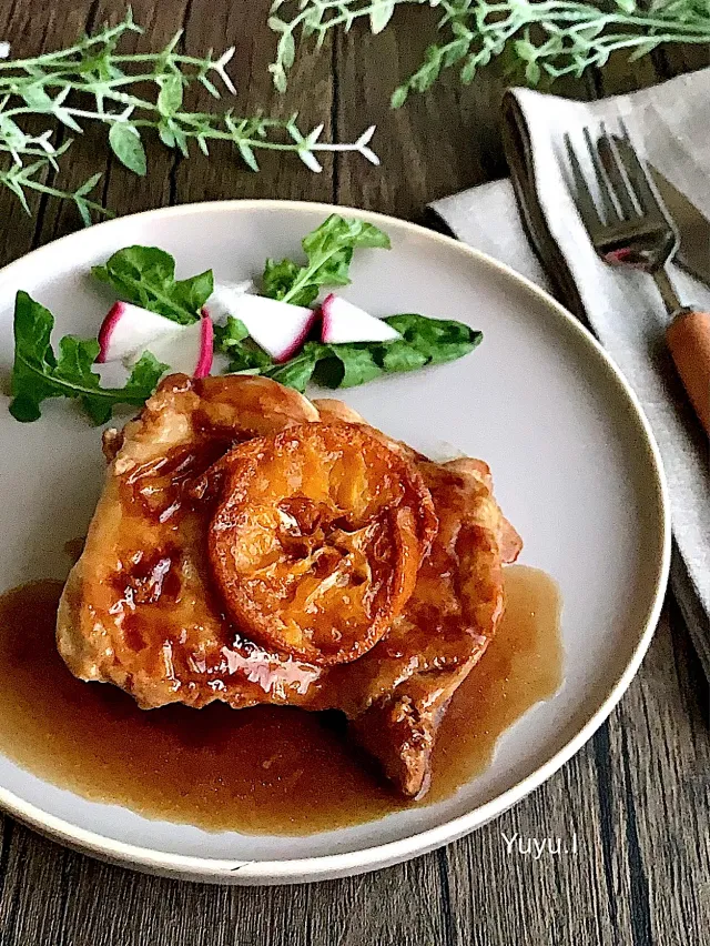 Snapdishの料理・レシピ写真:鶏のみかん照り焼き｜旬を食べよう！みかん活用大辞典