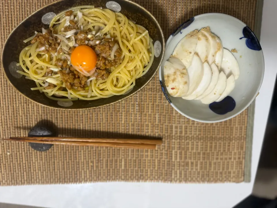 納豆パスタ|料理人さん