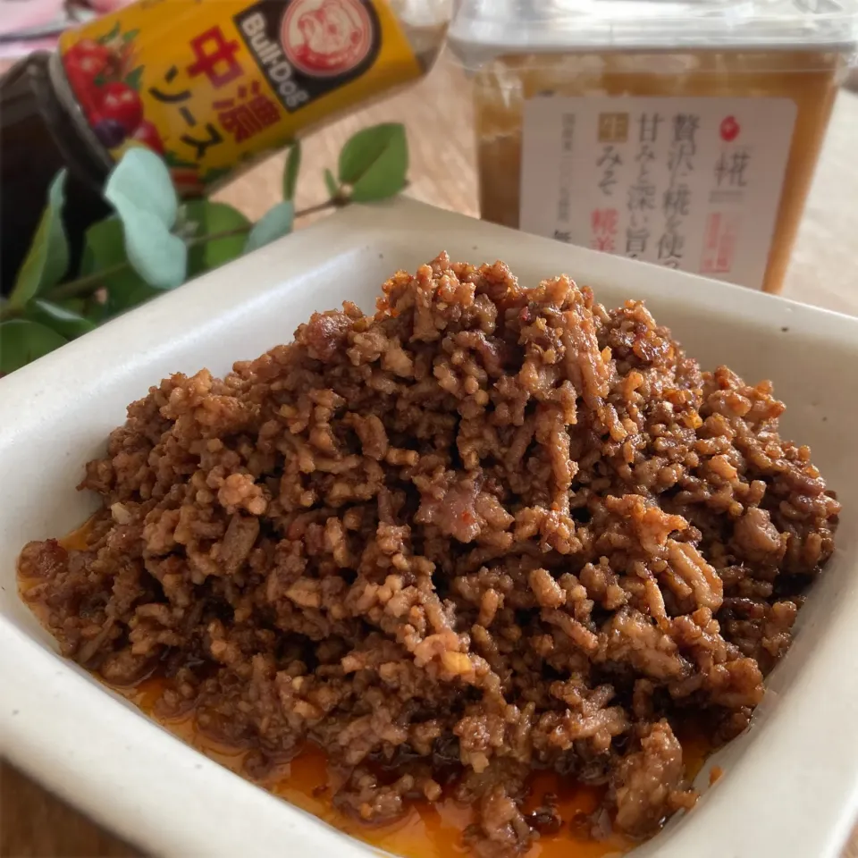 Snapdishの料理写真:万能味ソースで肉味噌|みずほさん