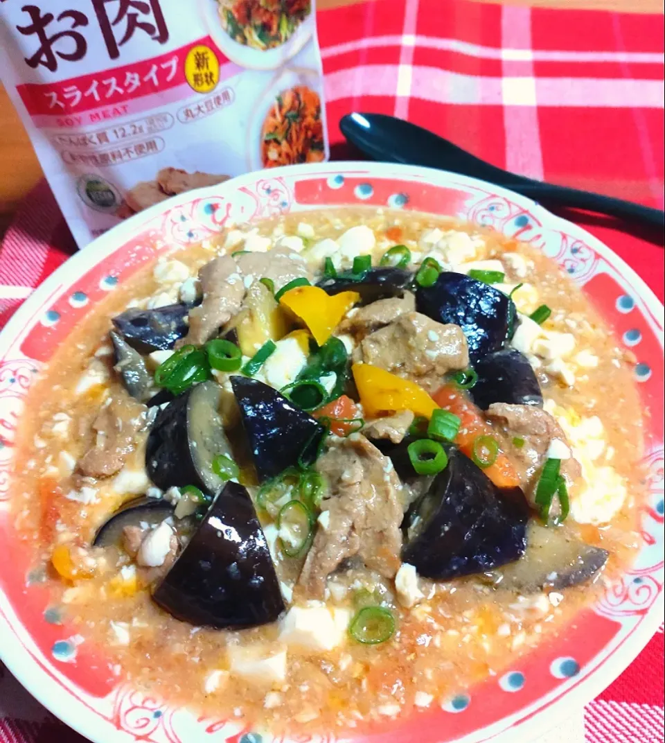 大豆のお肉deナスとトマトの麻婆豆腐|cherry🍒さん