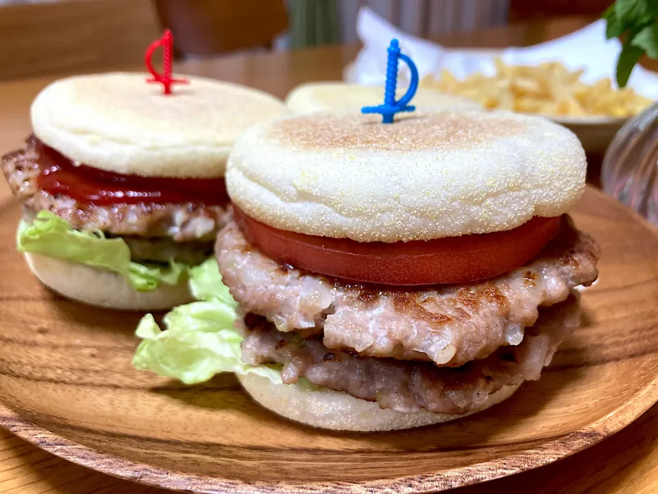 ＊イングリッシュマフィンでダブルバーガー🍔✨＊|＊抹茶＊さん