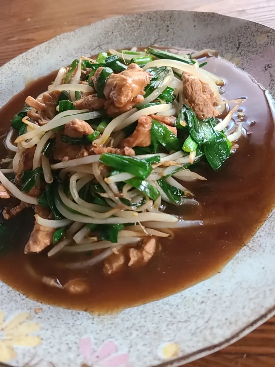 大豆のお肉にらもやし炒め|みかとぅーさん