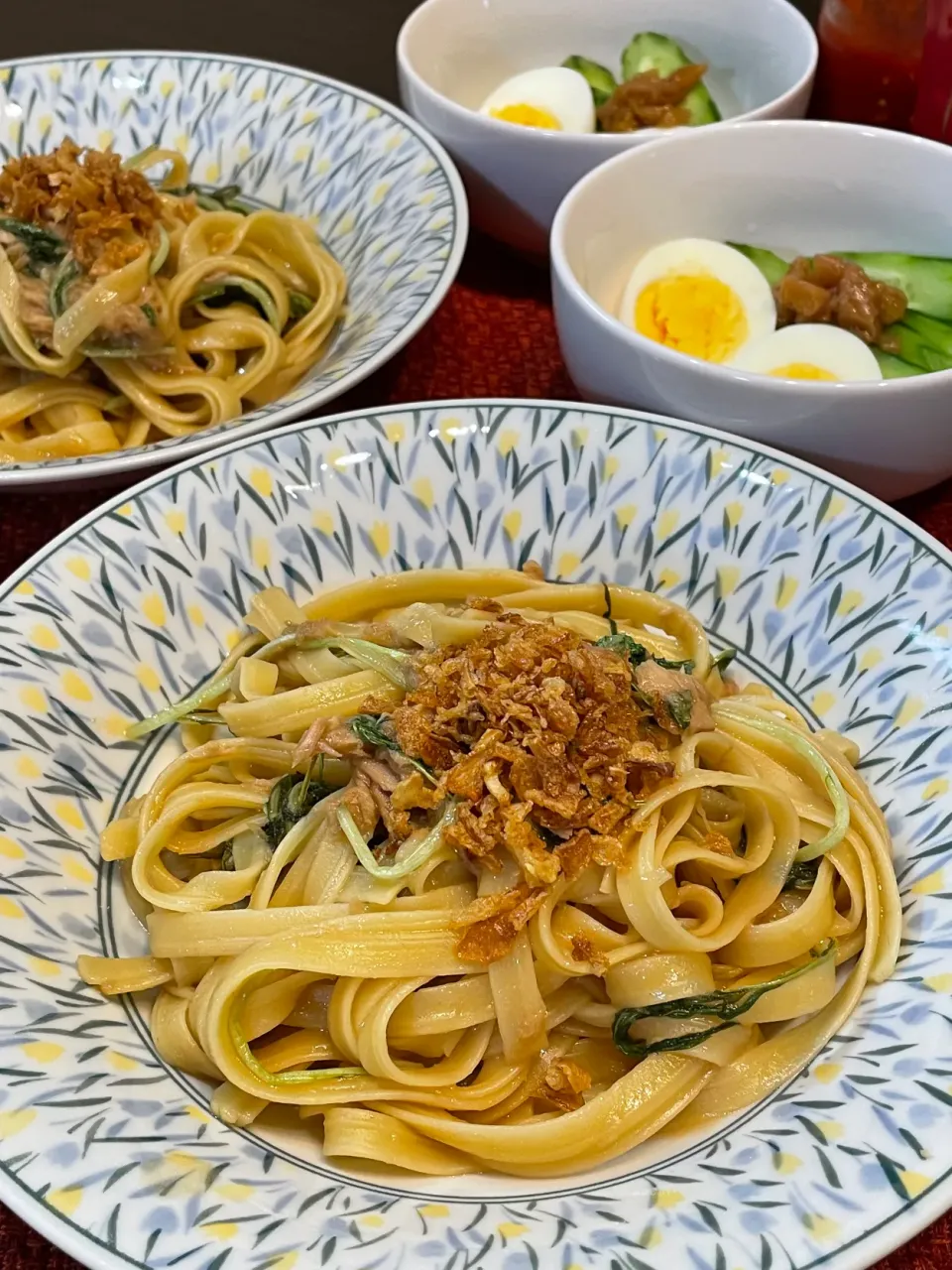 水菜とツナの和風パスタ🍝|うららさん