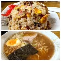 Snapdishの料理写真:Aセット 半チャンラーメン|vhjさん