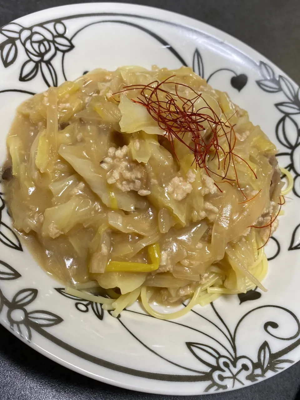 たっぷりキャベツと和風あんかけパスタ|ちぐけんさん