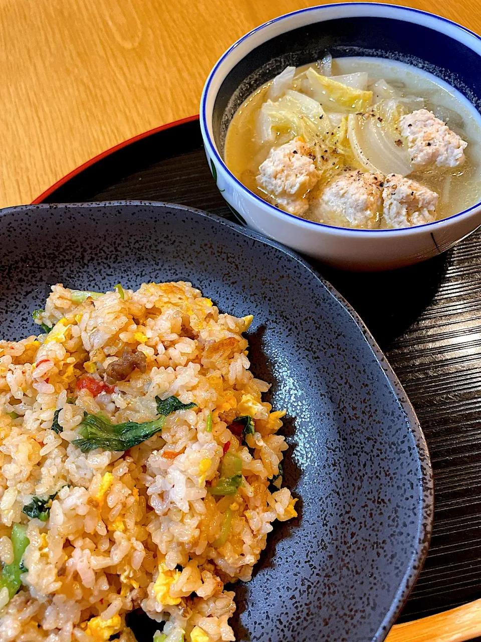 炒飯と鶏団子と白菜のスープ|Mikaさん